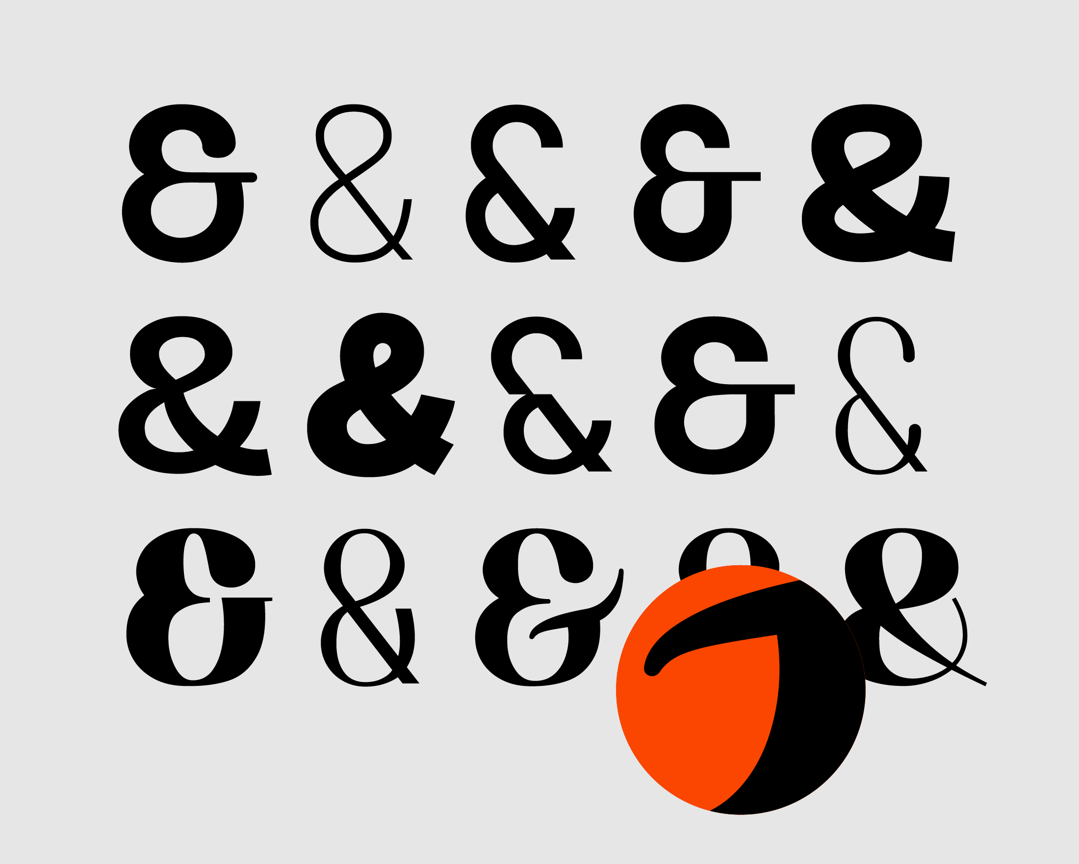 15 ampersand symbols from different fonts