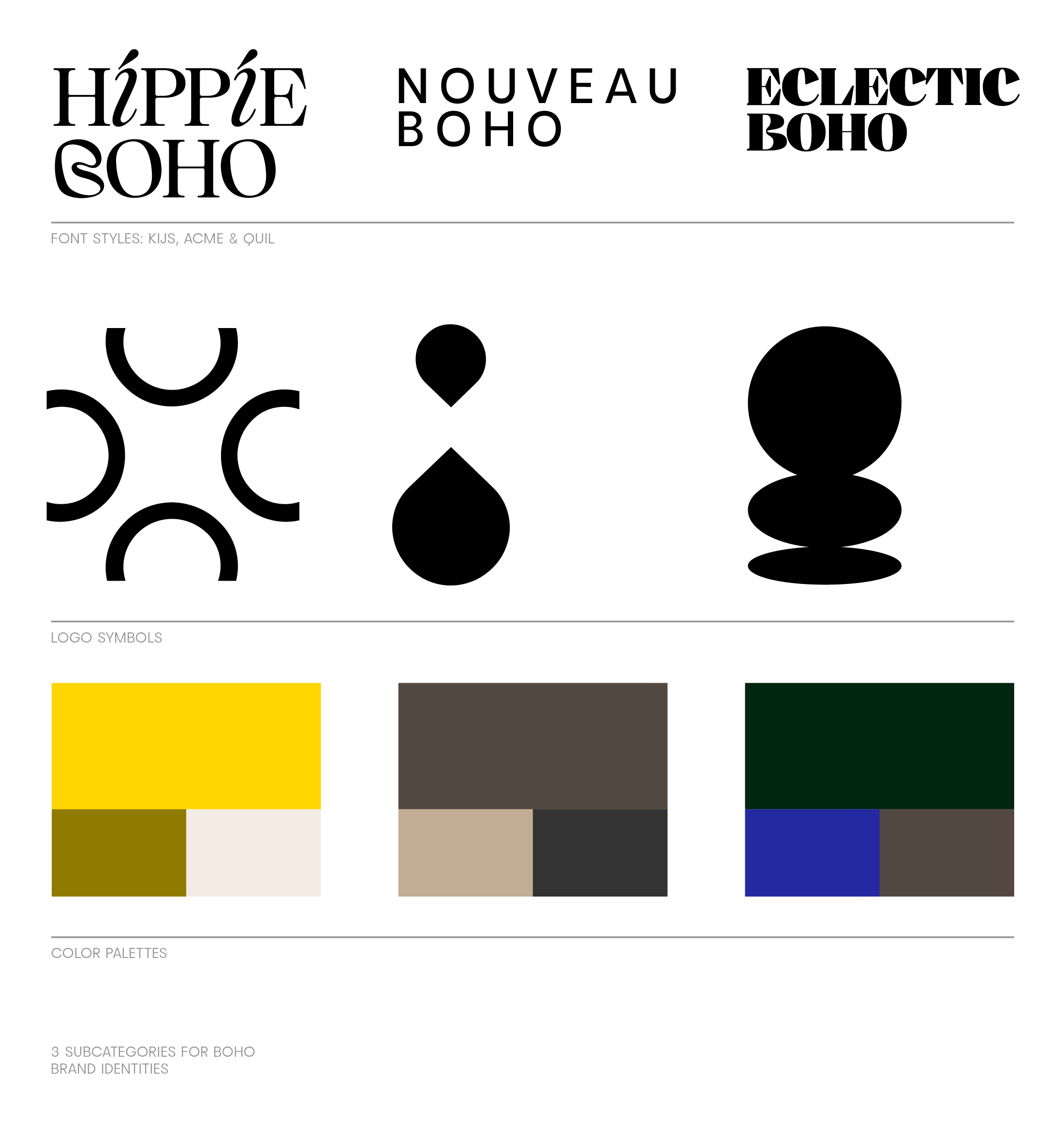 subcategories of Boho logo styles