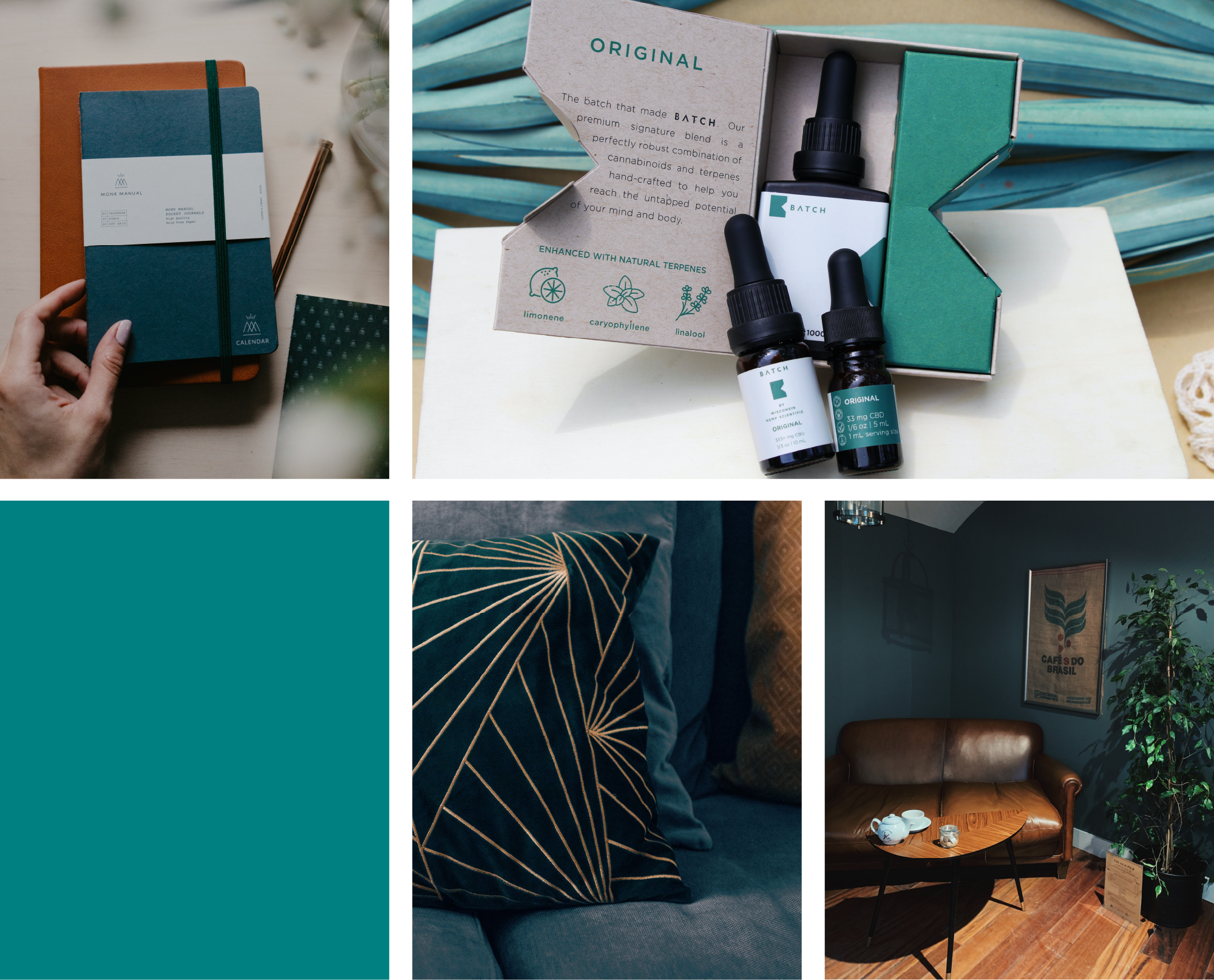 examples teal in branding for wellness and fashion