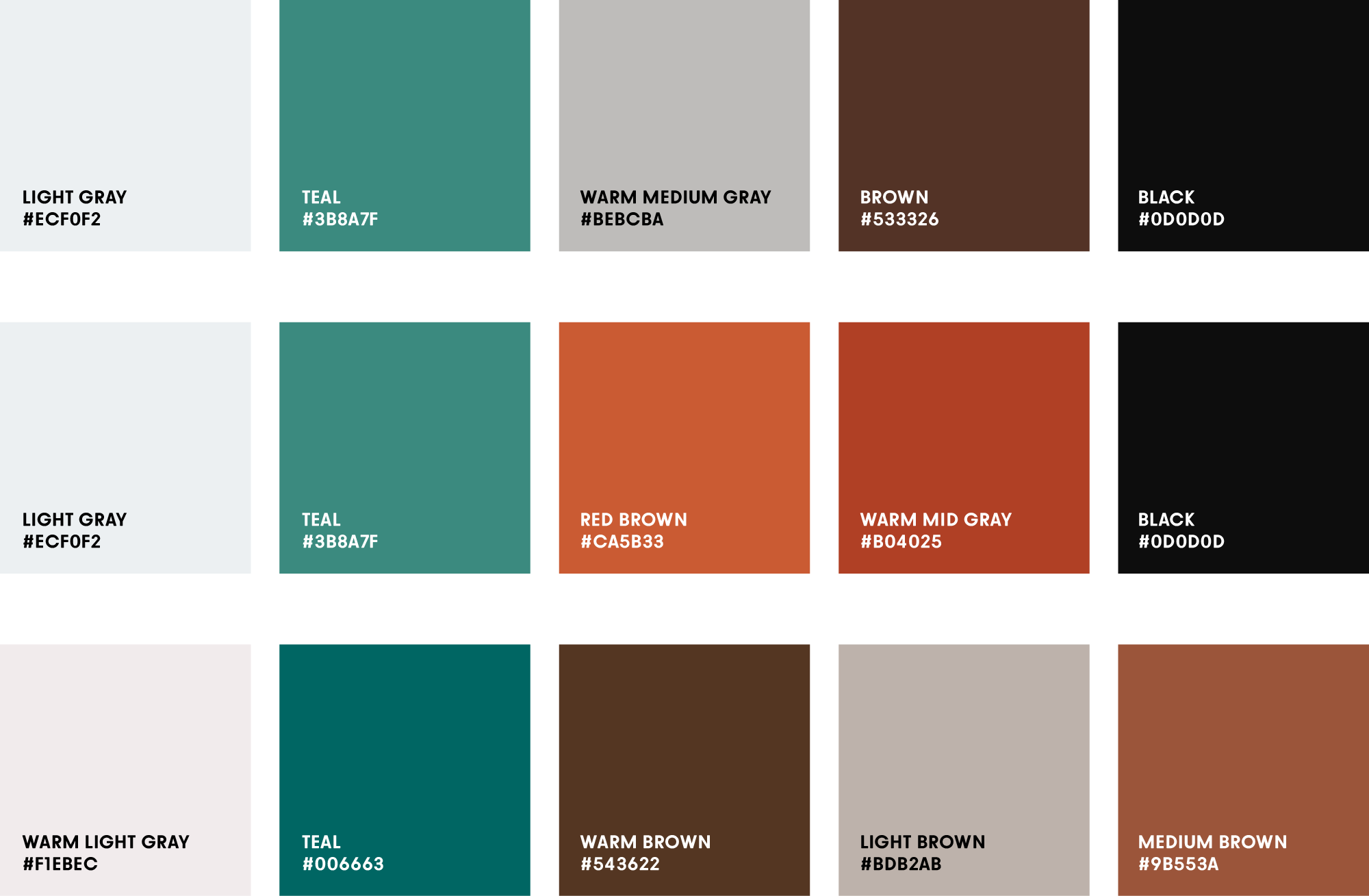 teal color palette names