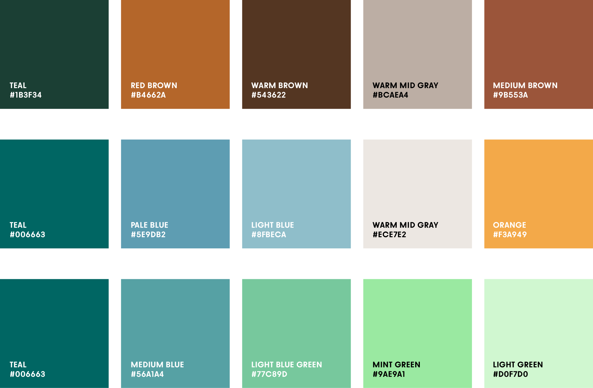 teal color palette using complementary colors