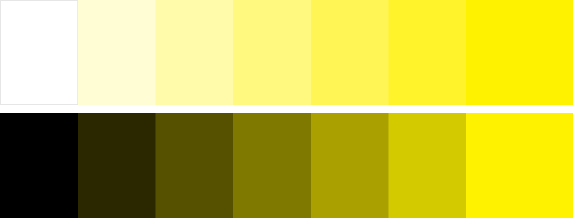 yellow tints and shades