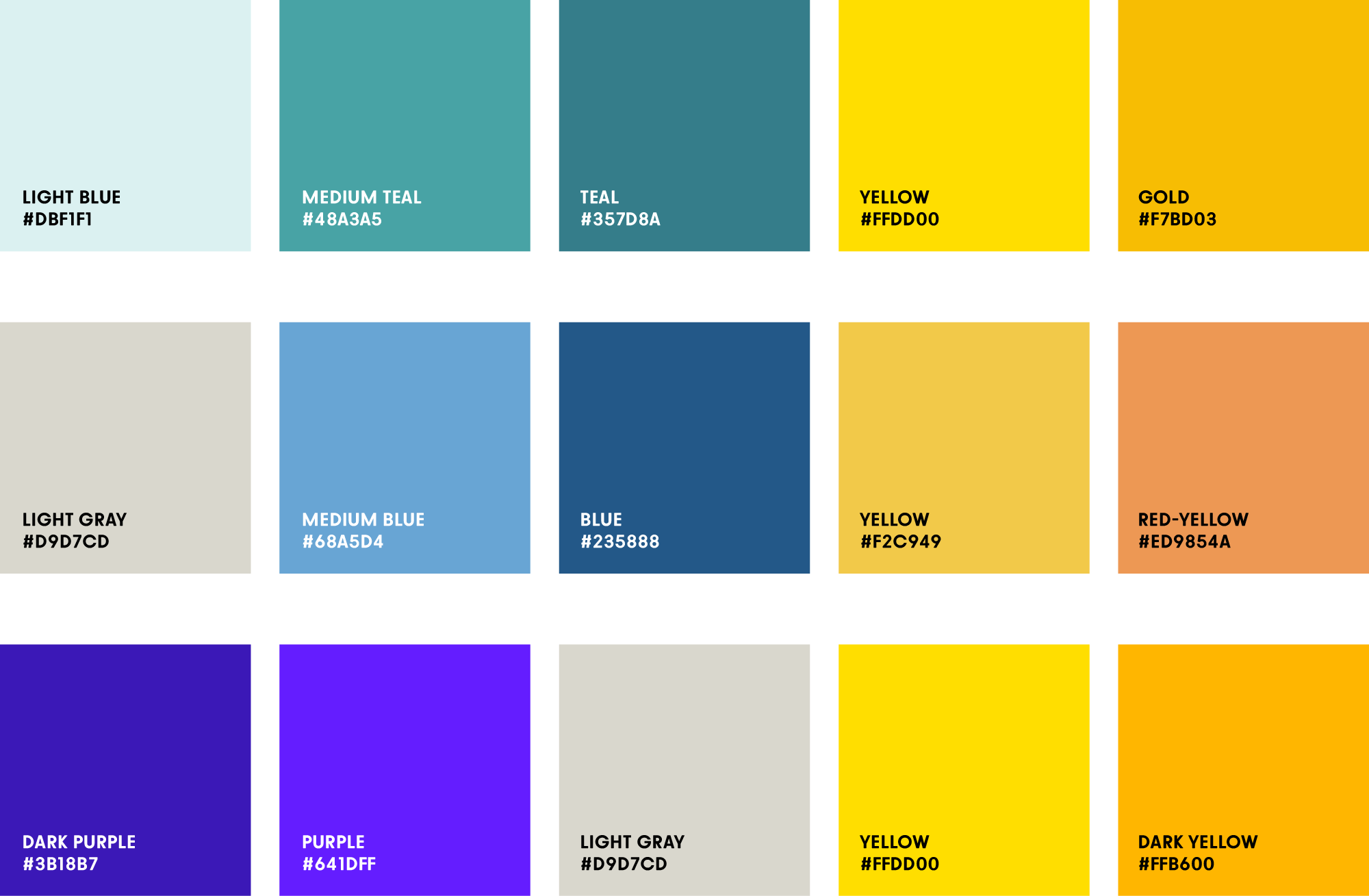 Yellow Blue Color Palette