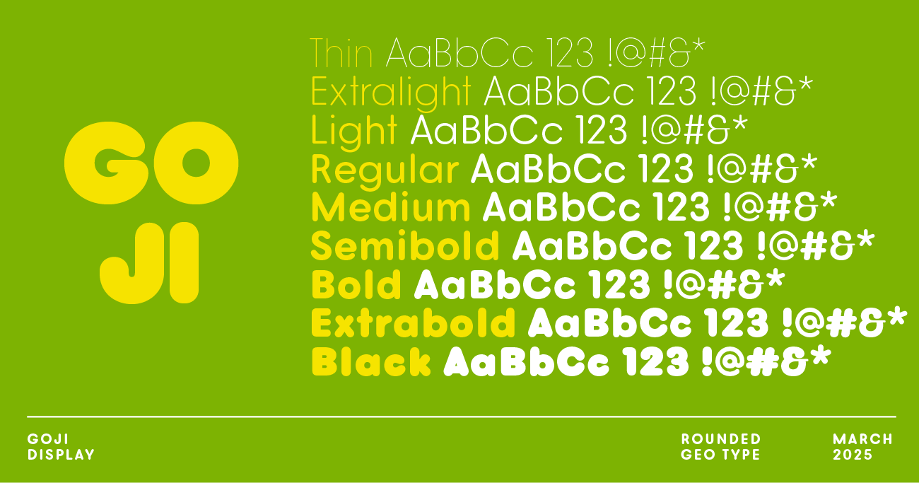 Goji’s font weights