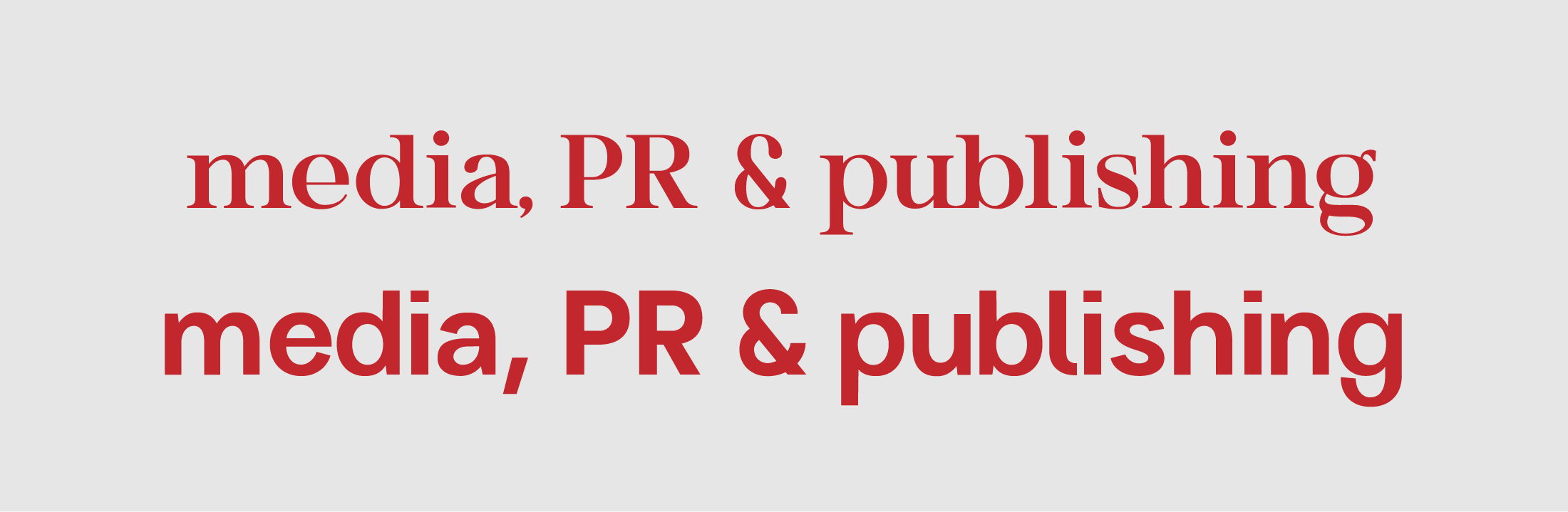 font for media, PR, and publishing logo designs
