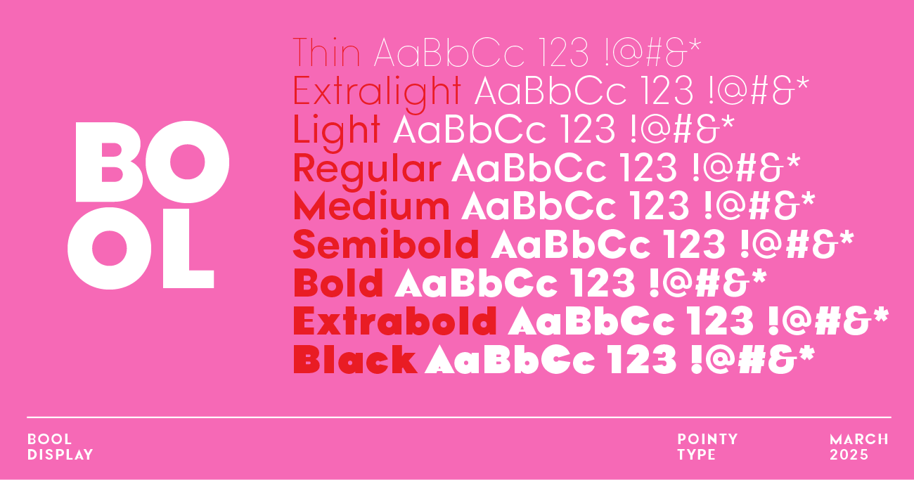 Bool’s nine font weights