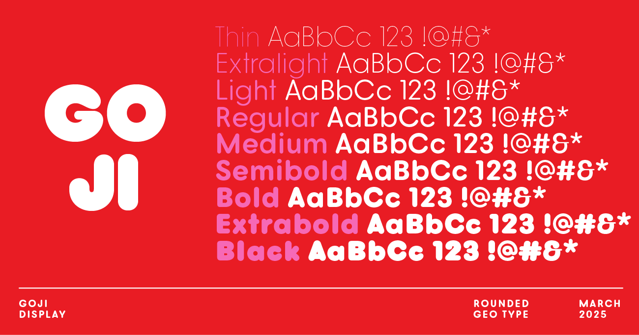 Goji’s font weights