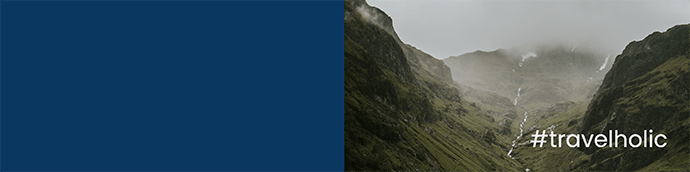 linkedin header template for personal page with photo of hobby and hashtag