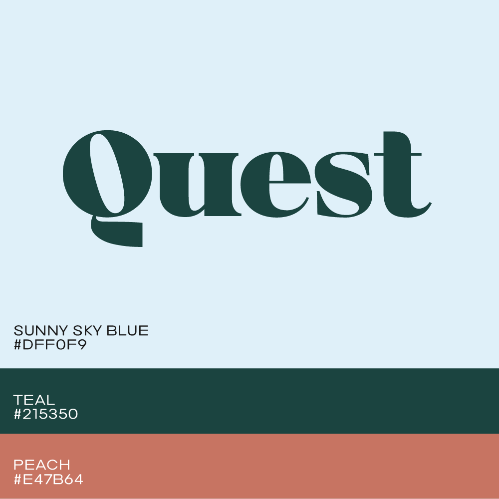 Logo idea serif font with alternative letter Q