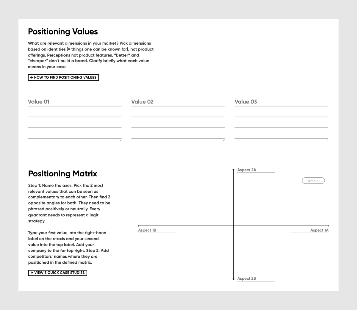 template for positioning competitor business logos