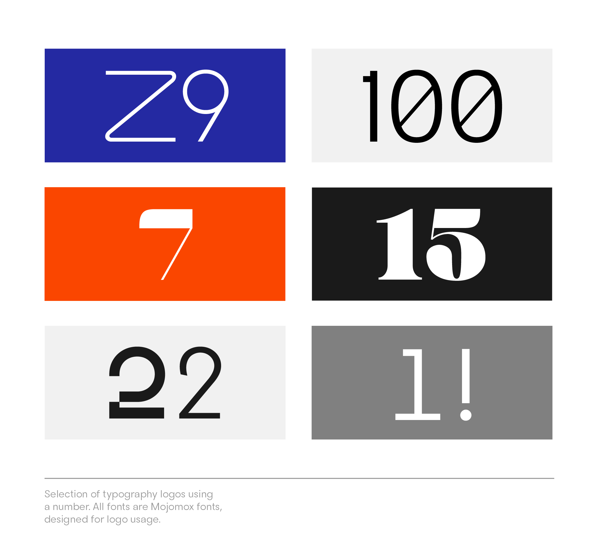 logos in type with numbers