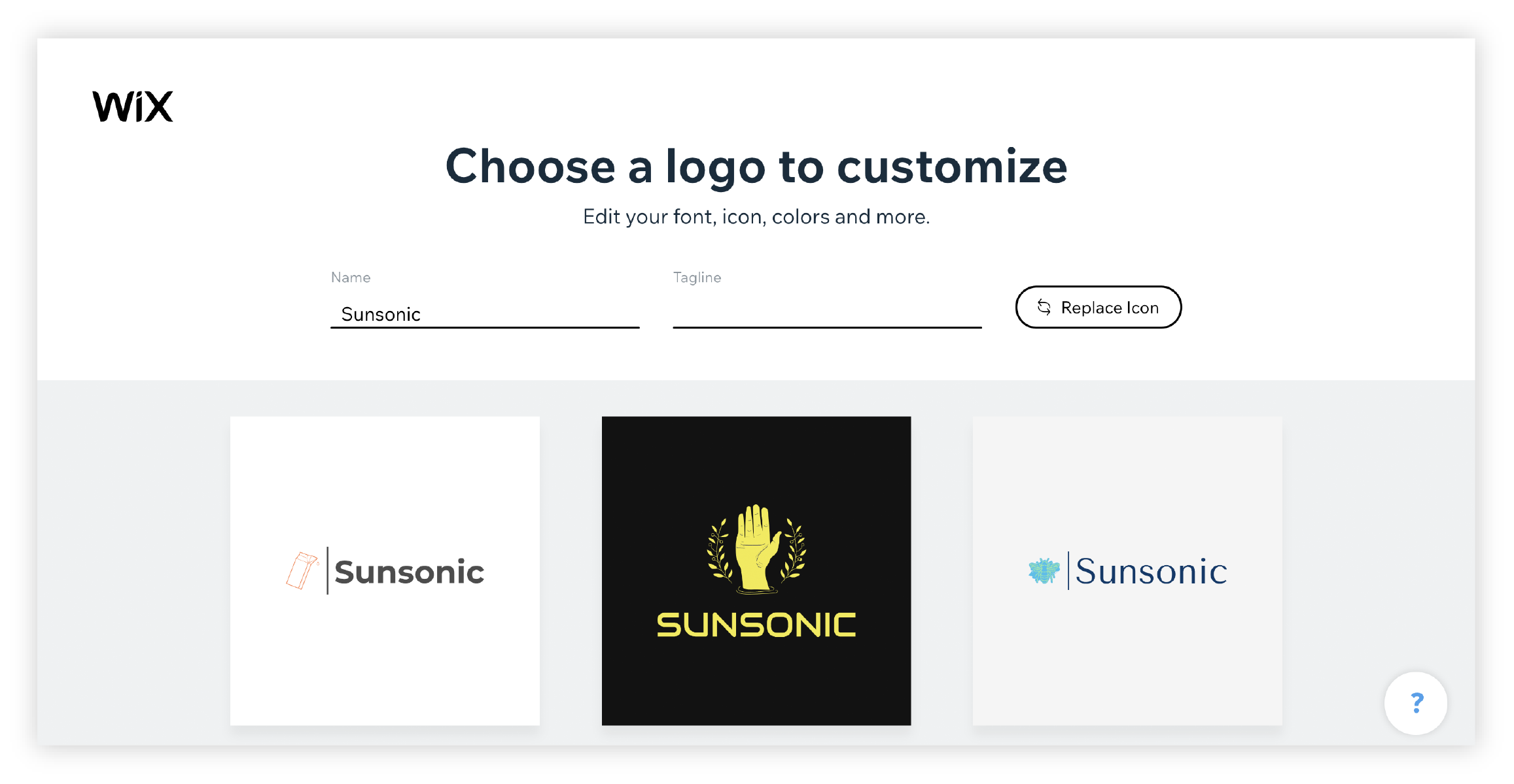 Wix logo maker select for customization