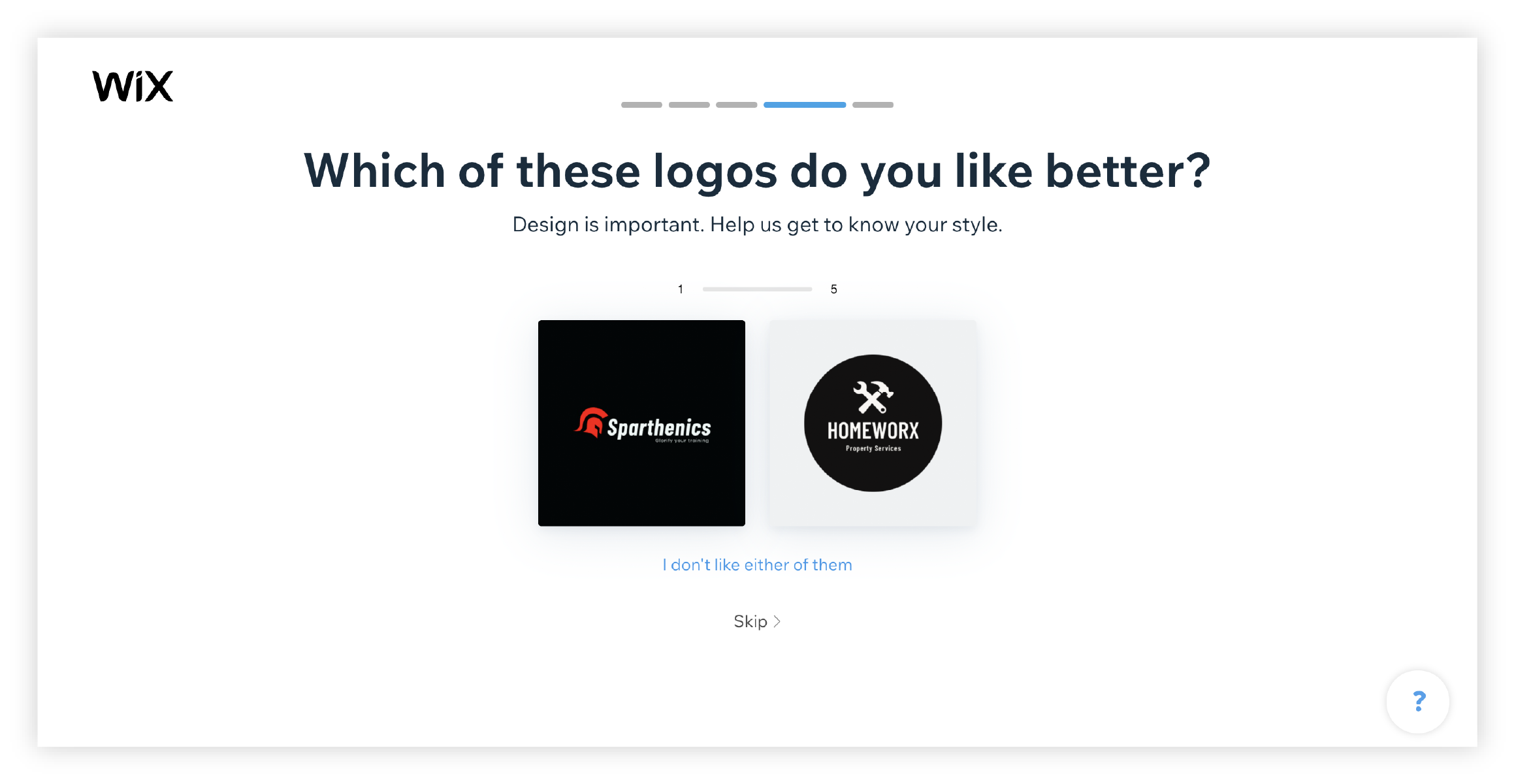 Wix logo maker select style