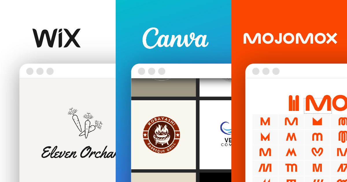 wix vs canva vs mojomox logo maker