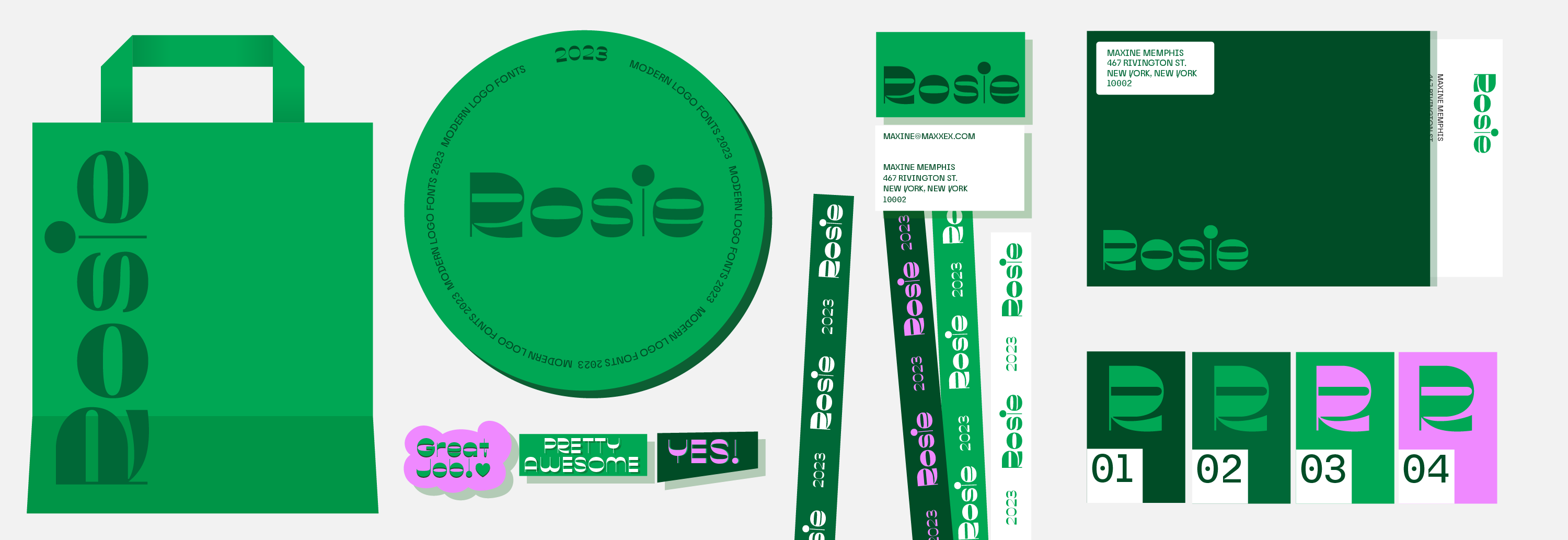 logo and brand kit mockup green